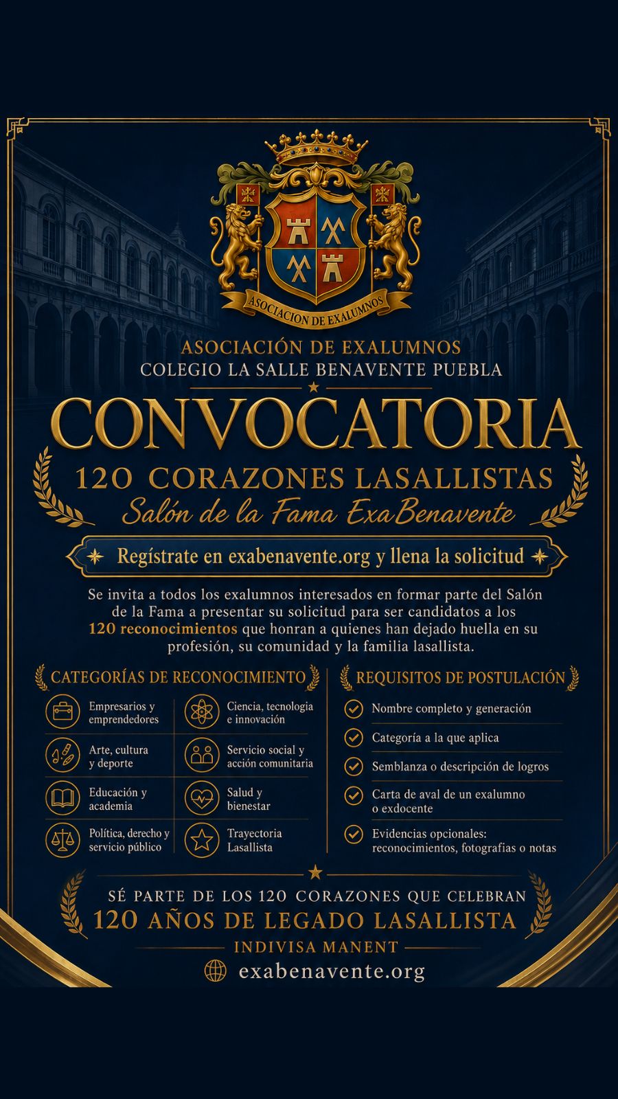 Convocatoria de 120 Corazones Lasallistas